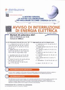 AVVISO INTERRUZIONE ENERGIA ELETTRICA