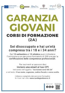 Locandina Corsi di Formazione Garanzia Giovani